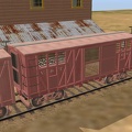 Boxcar with ventilated side door closed